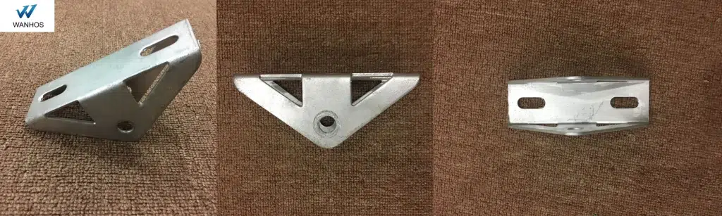 Galvanized steel solar ground structure system parts display