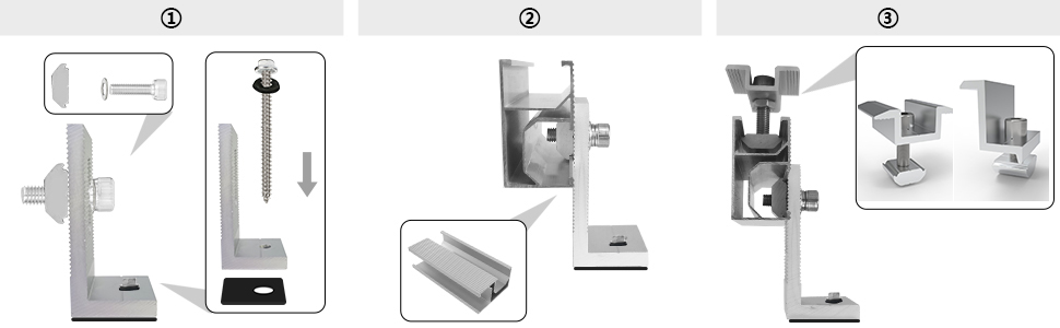 L Foot Solar Fixing System Disassembly Diagram