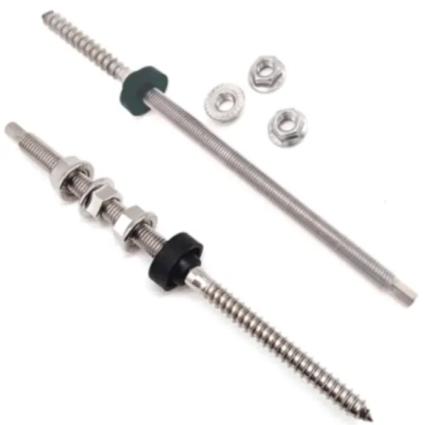 Solar pv roof bolts Front view of solar roof bolts