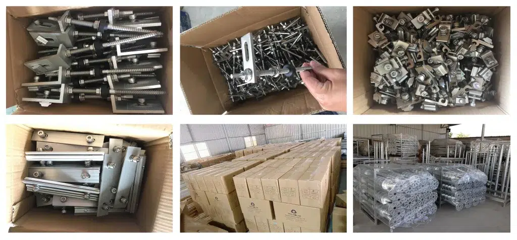 Boxing of solar panel bracket bolts