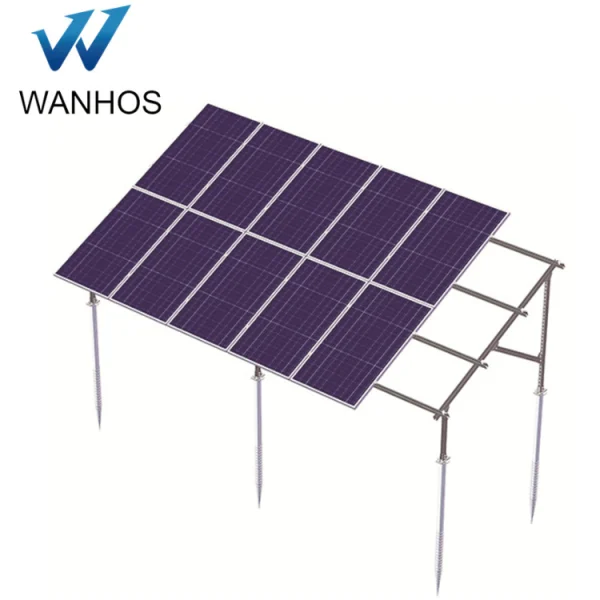 Galvanized Steel Solar Ground Mount system Perspective view of galvanized steel solar ground mounting system