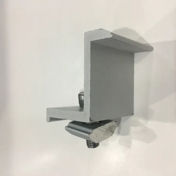 Solar End Clamps For Frameless Back view of aluminum solar end clamp