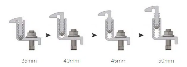 Solar Panel End Clamps Product Showing Diagram