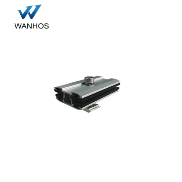 Front view of solar thin-film mesoclip system Front view of solar thin film center clamp system