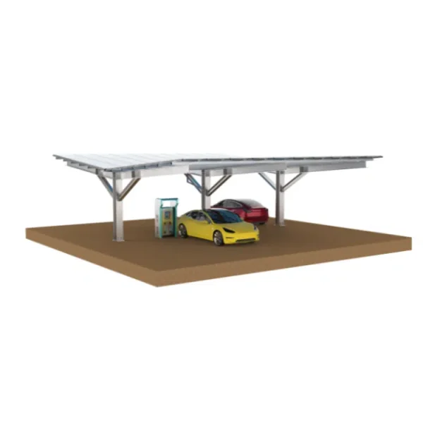 Solar Carbon Steel Carport Ground level carbon steel carport