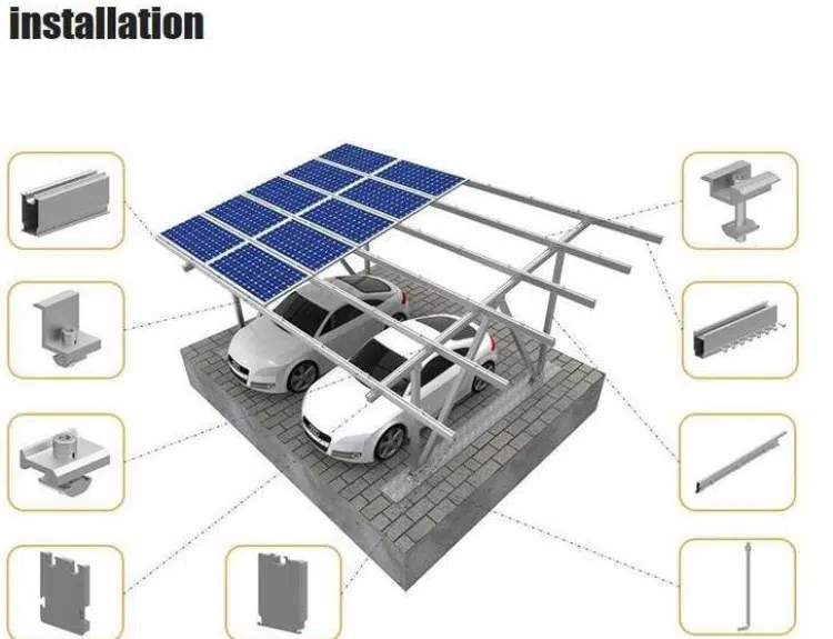 Detailed drawing of solar garage mount