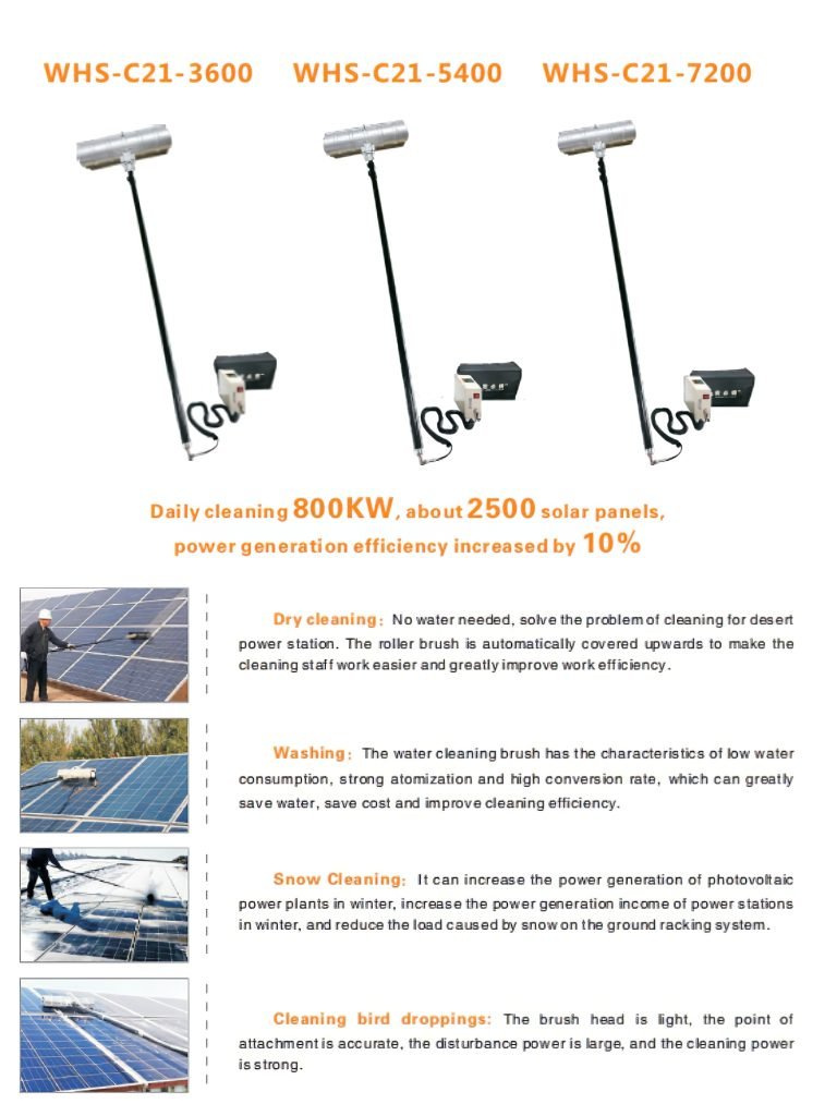 Solar Panel Electric Cleaning Brush Demonstration