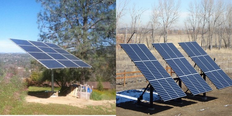 Pole solar racking real photo