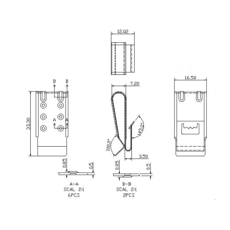 Solar Cable Clamp Design Drawing