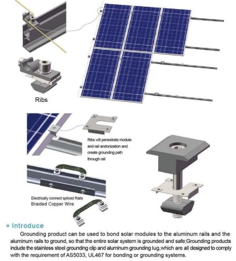 solar panel earth clamps